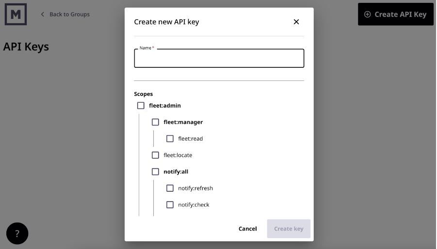 Create API key